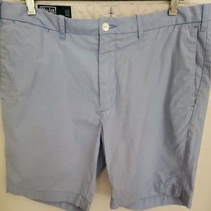 Polo Ralph Lauren Mens Flat Front Shorts Blue Check Size 34 Slim GI Fit Small